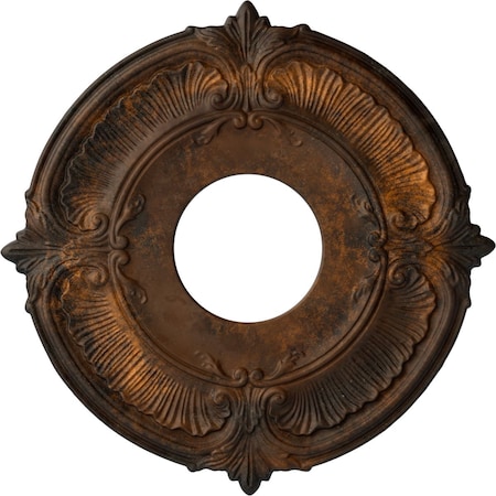 Ekena Millwork Attica Ceiling Medallion (Fits Canopies up to 3 1/2"), Hand-Painted Rust, 12 3/4"OD x 4"ID x 1/2"P CM12ATRUS